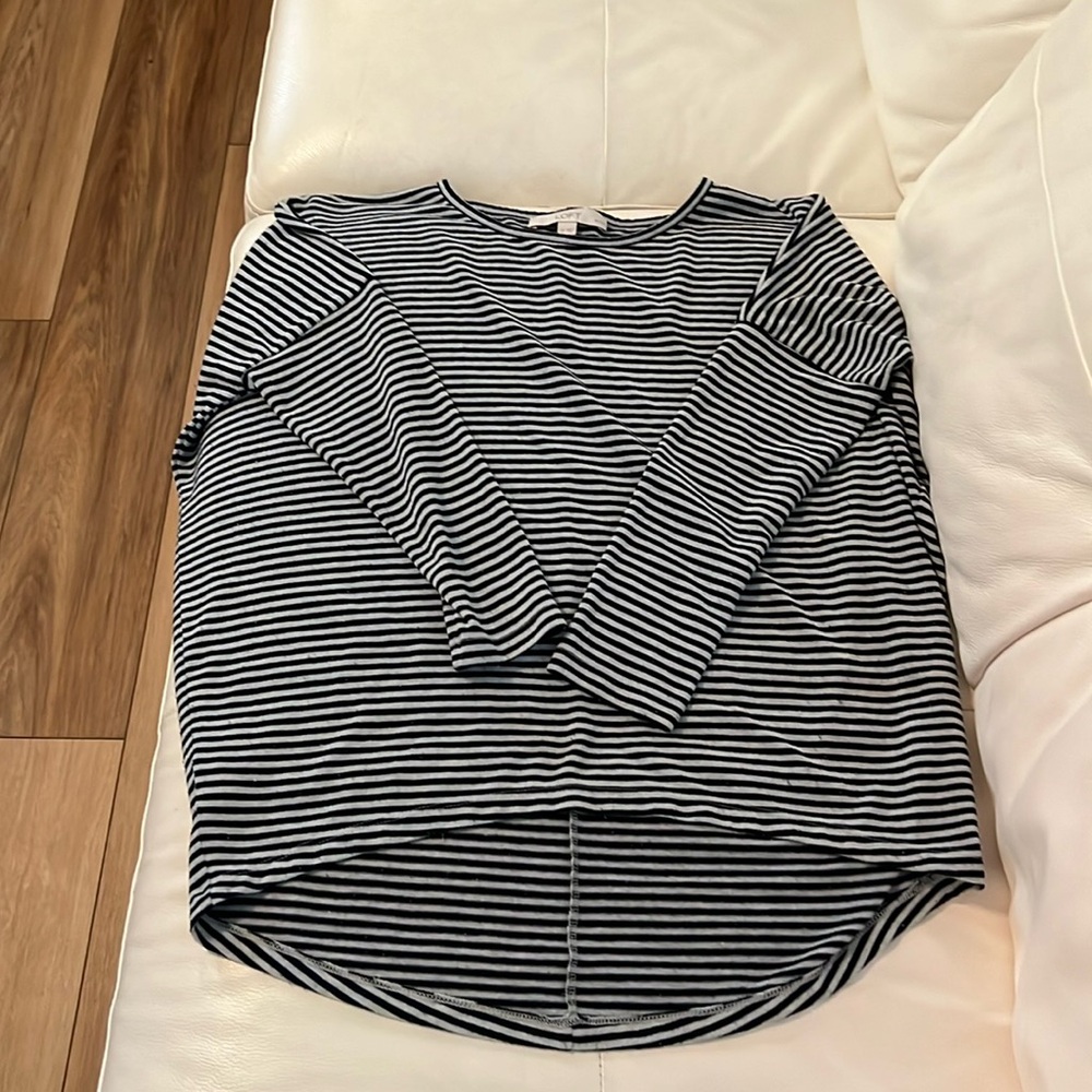 Loft Black/White striped Top size LP